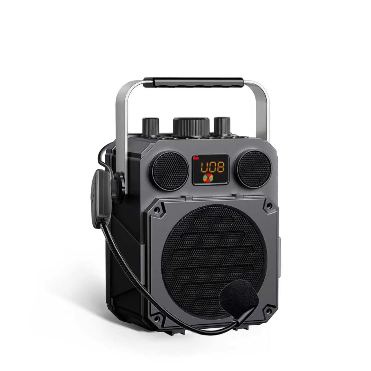 60W Sprachverstärker mit kabellosem Headset-Mikrofon, tragbares Soundsystem mit Lautsprecher & Bluetooth, Megafon für Lehrer, Klassenzimmer, Outdoor, Veranstaltungen