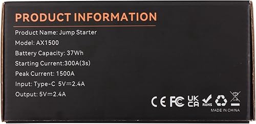 Miniatura 11 de ASPERX Arrancador de batería portátil de 12 V con pantalla LCD de 1.4 pulgadas