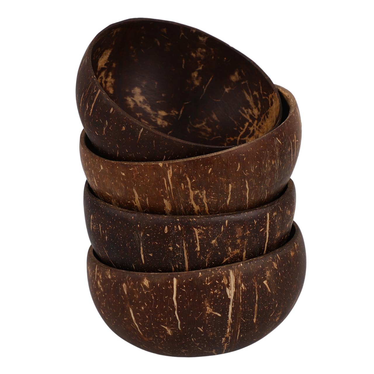 Small Coconut Shell Bowl Set - Natural Coconuts Food Serving Bowls for Snacks Desserts and Party Table Decor