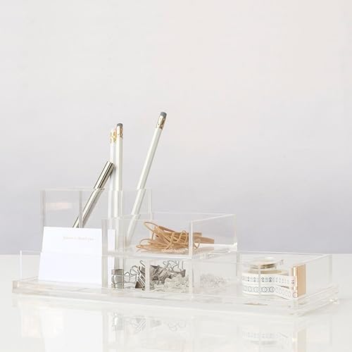 Miniatura 8 de russell+hazel Caja de archivos de acrílico delgada, transparente, 4.5" x 12.25" x 10"