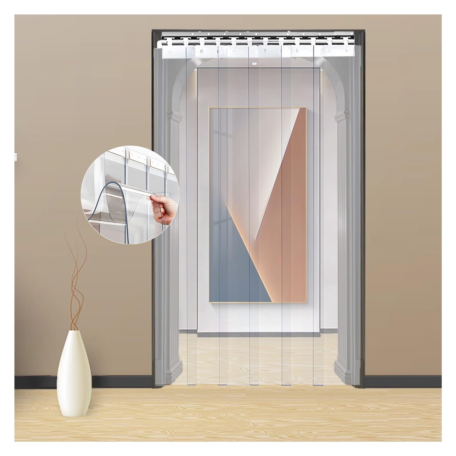 Rideau à bandes en PVC contre les courants d'air kit d'isolation de porte pour local froid