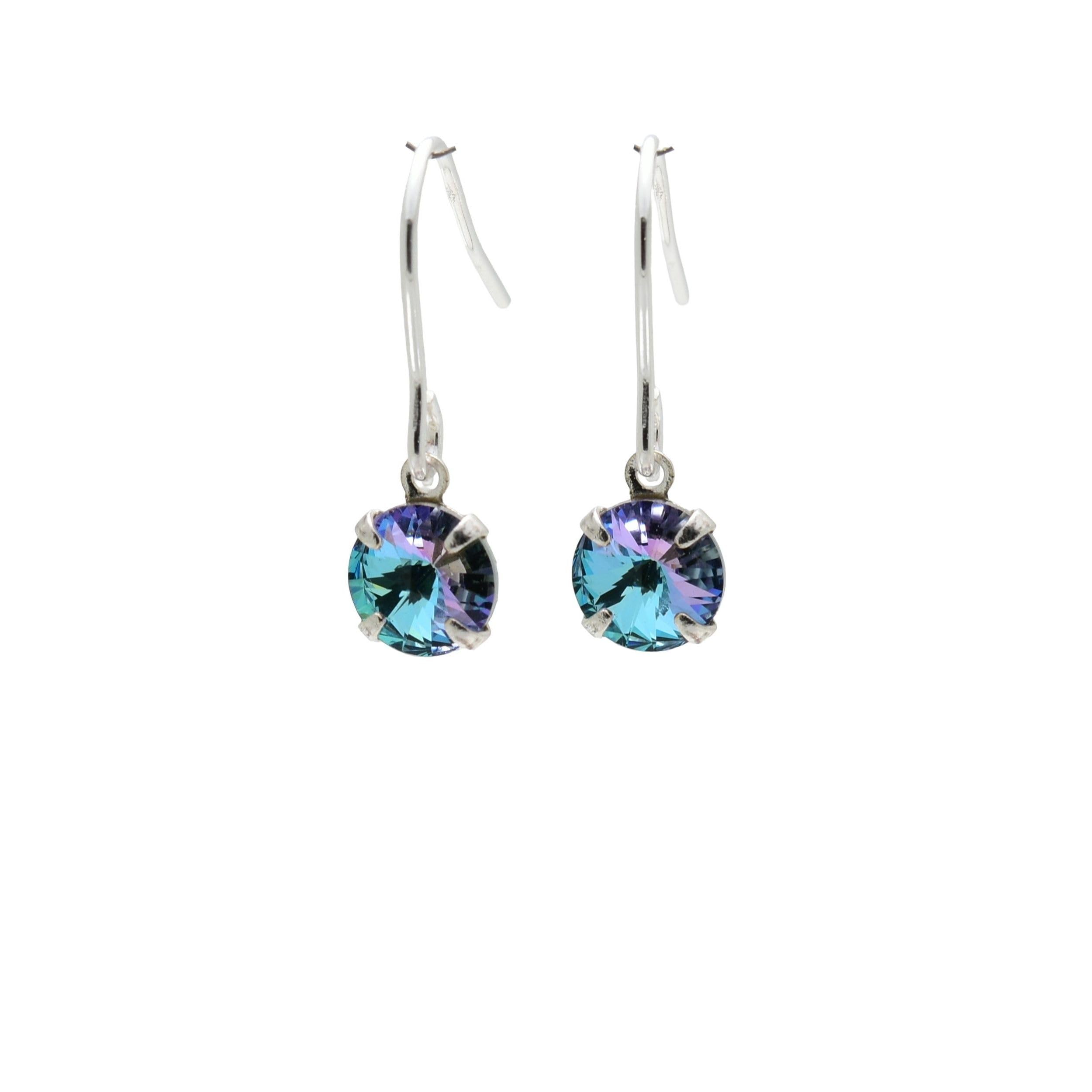 petite Sterling Silver Crystal Drop Earrings for Women