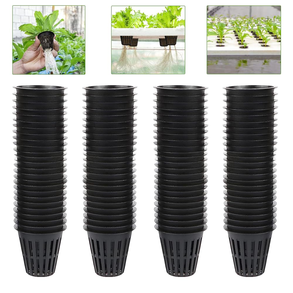 100 PCS 2 Inch Heavy Duty Net Pots, Slotted Mesh Hydroponic Cups for Garden, Plant Nursery Net Cups for Hydroponics and Aquaponics