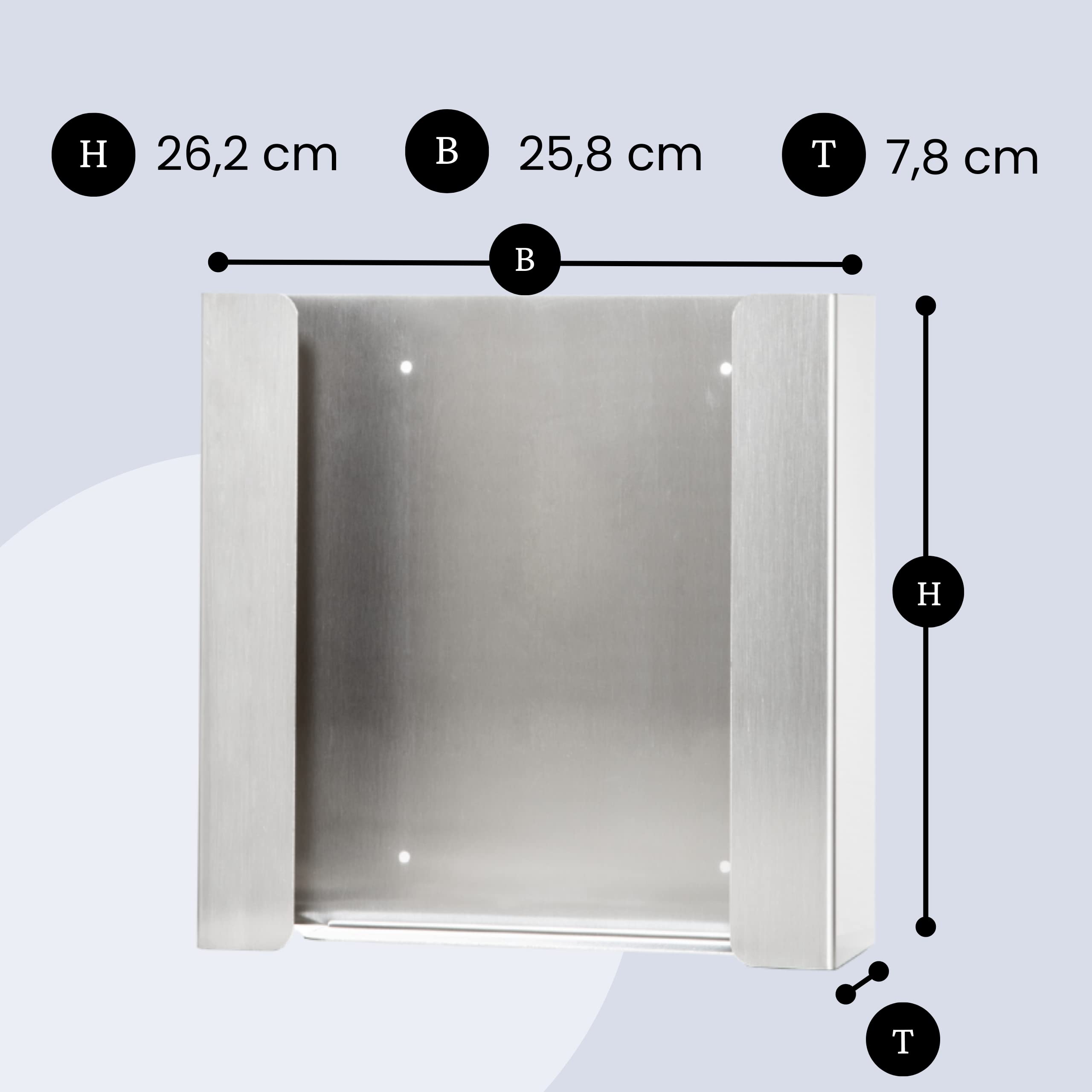 Soporte de pared para guantes (para 2 cajas) – Soporte para guantes de acero inoxidable – Soporte para guantes desechables – Dispensador de guantes para guantes desechables con accesorios de