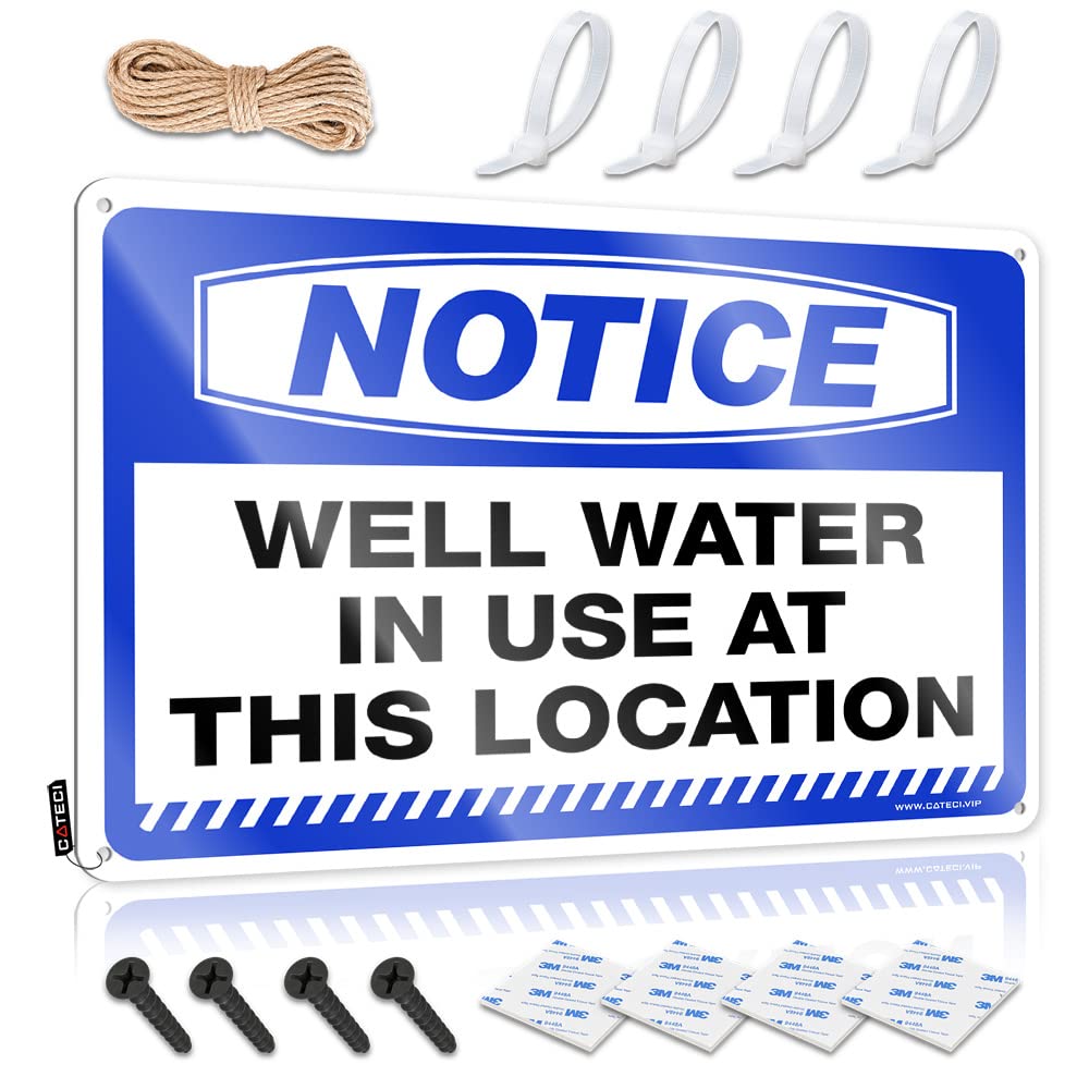STWNVOITV Funny Metal Signs For Outdoors Notice Well Water In Use At This Location Tin Sign Decor For Man Cave Bar Rules Tin Metal Sign(30X40CM)