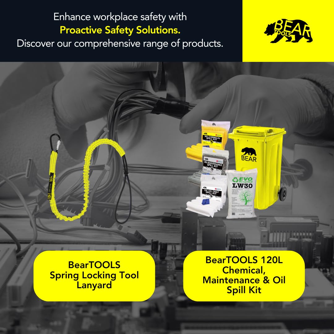 BearTOOLS Kit de control de derrames ecológico de 30 litros, respetuoso con el medio ambiente, 85 % fibras naturales recicladas, reduce la huella de carbono, solución absorbente sostenible, aceites,