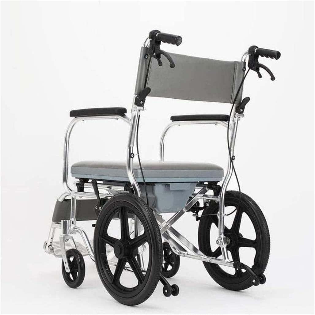 Wózek inwalidzki Lichtgewicht rolstoelen Aluminium handmatige transportstoel Draagbare rolstoelen met potje en handrem Transportrolstoelen wygodne