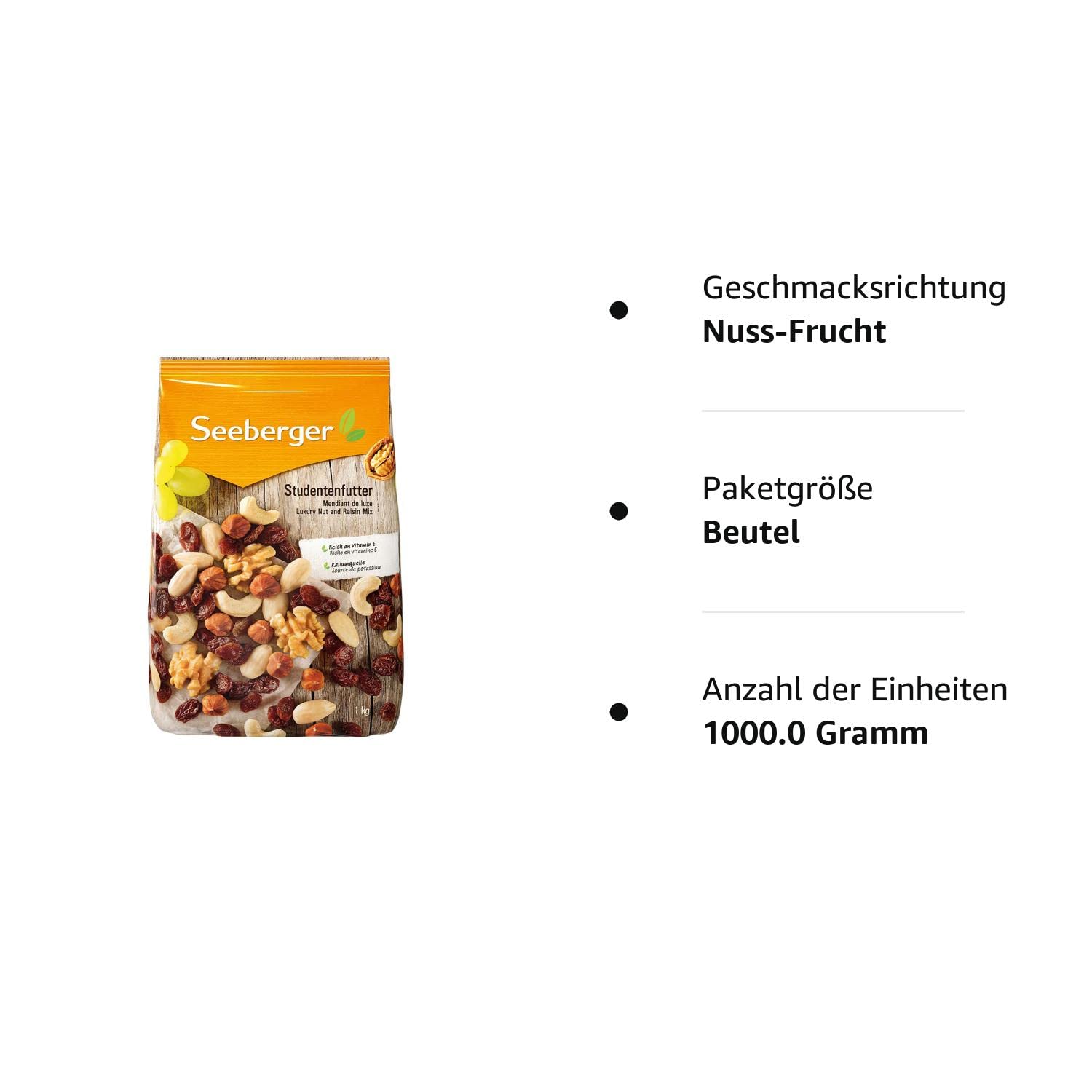 Seeberger Nusskernmischung 7er Pack: Pure Nuss-Mischung aus knackigen Haselnusskernen & Studentenfutter: Klassische Nuss-Frucht-Mischung aus Haselnusskernen