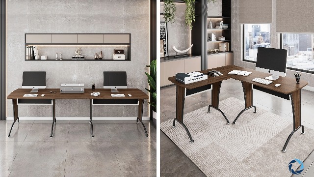 Amazon.com: Deluxe L Shaped Desk, Corner Desk Configurable as Left