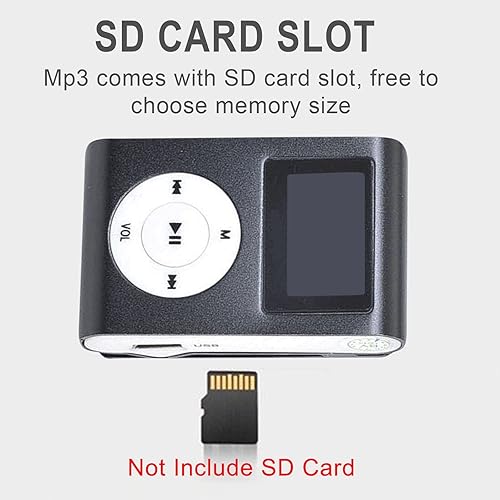 Miniatura 3 de Reproductor de MP3 para deportes, reproductor de música portátil USB de viaje con altavoz, pantalla LCD, música digital, tiempo de espera