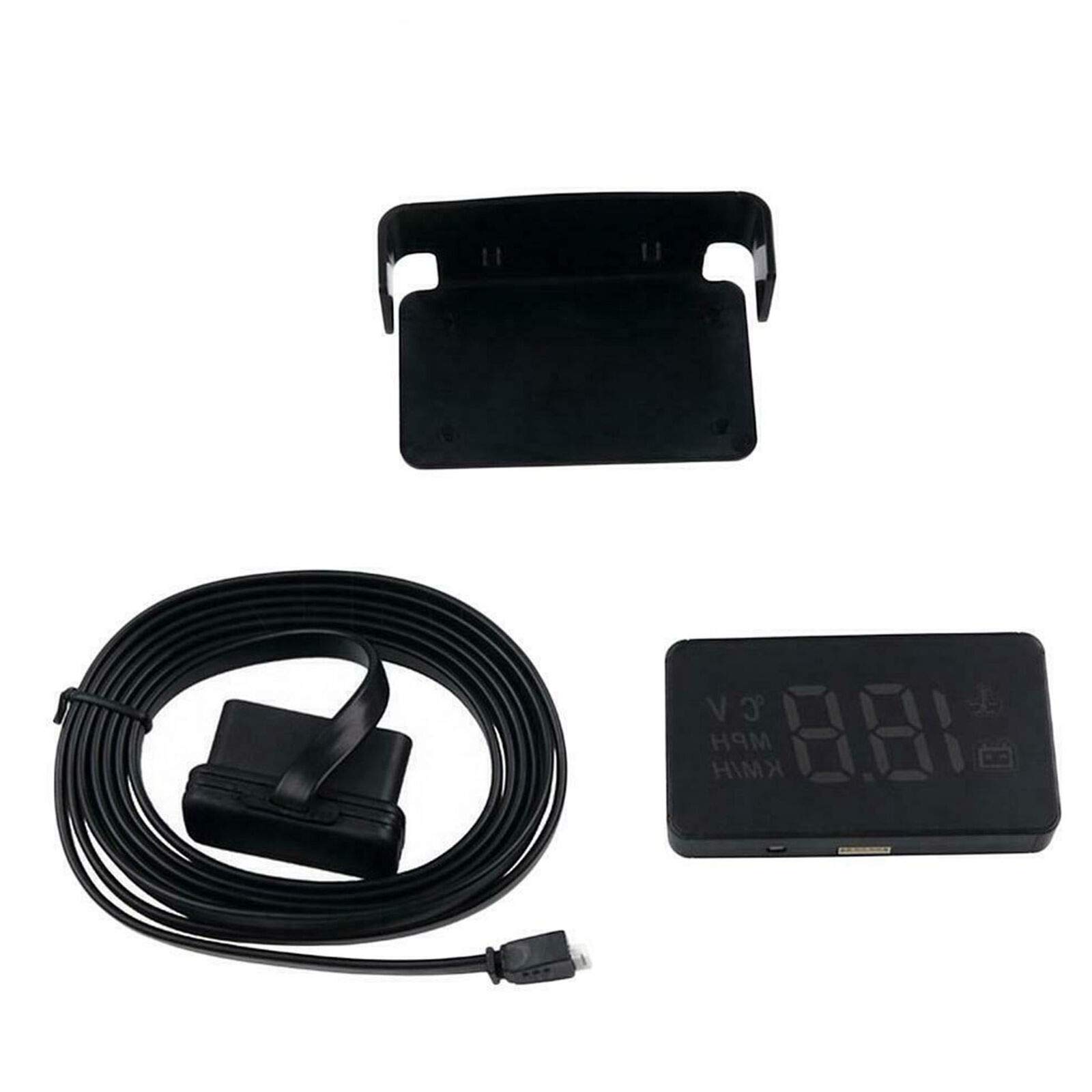Auto HUD-display, Riloer Car Head Up Display Projector Digitale snelheidsmeter met 5,5 inch HD-scherm, RPM, spanning, oversnelheid alarm, motorstoring alarm, blauw