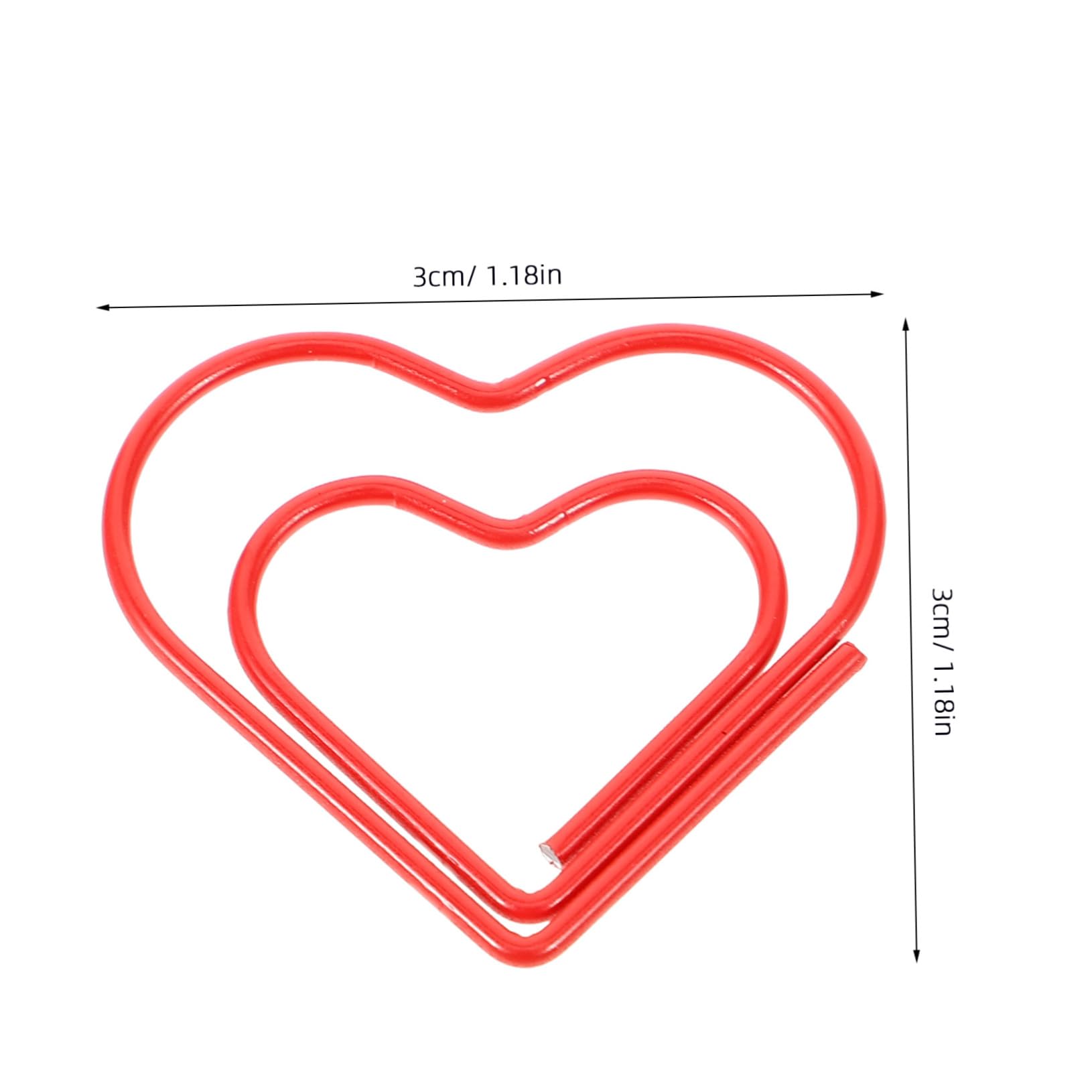 STOBOK 3 Set Di Graffette A Forma Di Cuore in Metallo Rosso A Forma Di Cuore Per Ufficio Antiscivolo Facili Da Usare Confezione Da 100 100 Pezzi*3