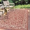 JONATHAN Y SMB106B 5 Charleston Vintage Filigree Textured Weave IndoorOutdoor RedBeige 5 ft x 8 ft Area Rug ClassicEasy CleaningHighTrafficLivingRoomBackyard Non Shedding