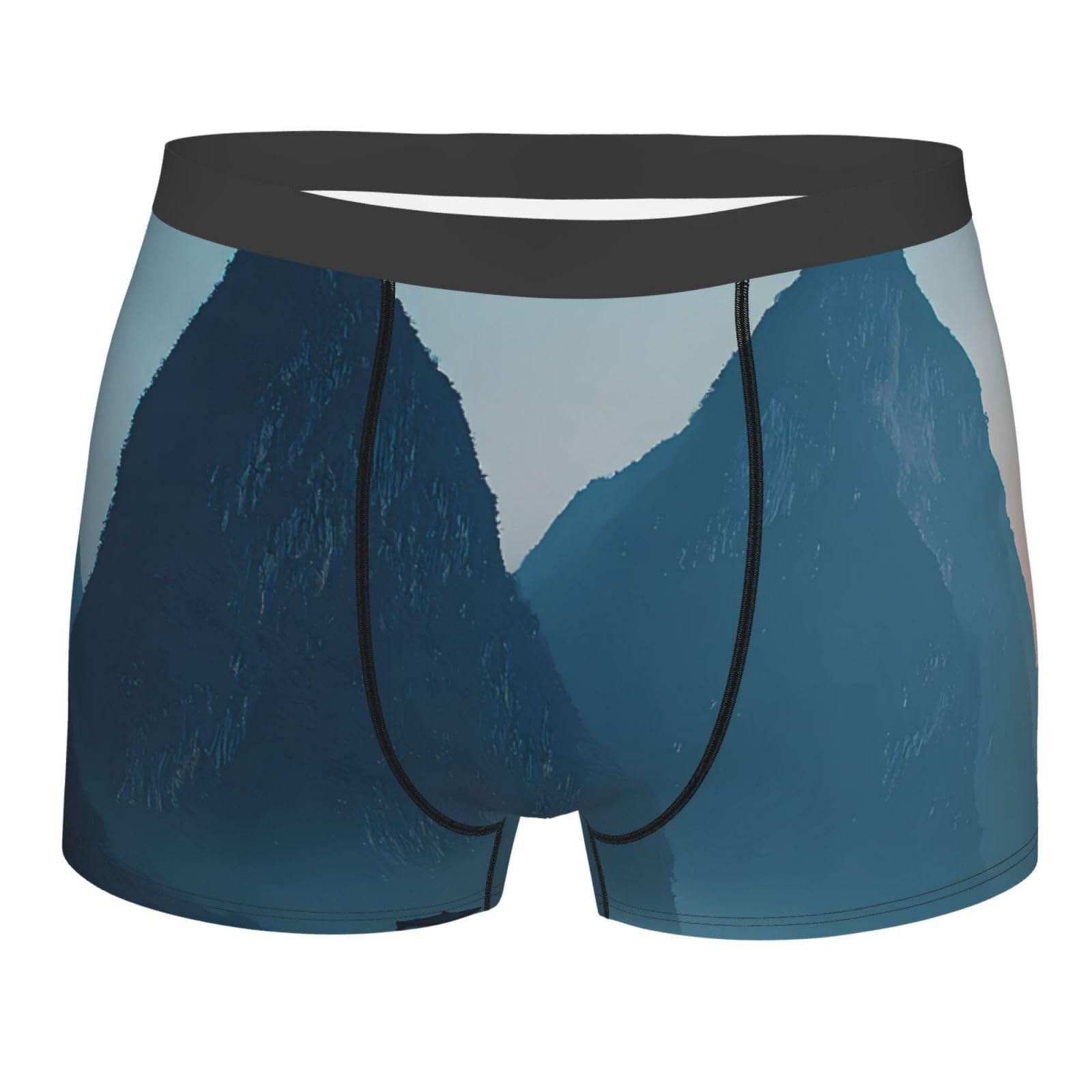 Men's Boxer Briefs Full Mist over Peaks Print Design Soft Comfortable Light Breathable with Elasticity