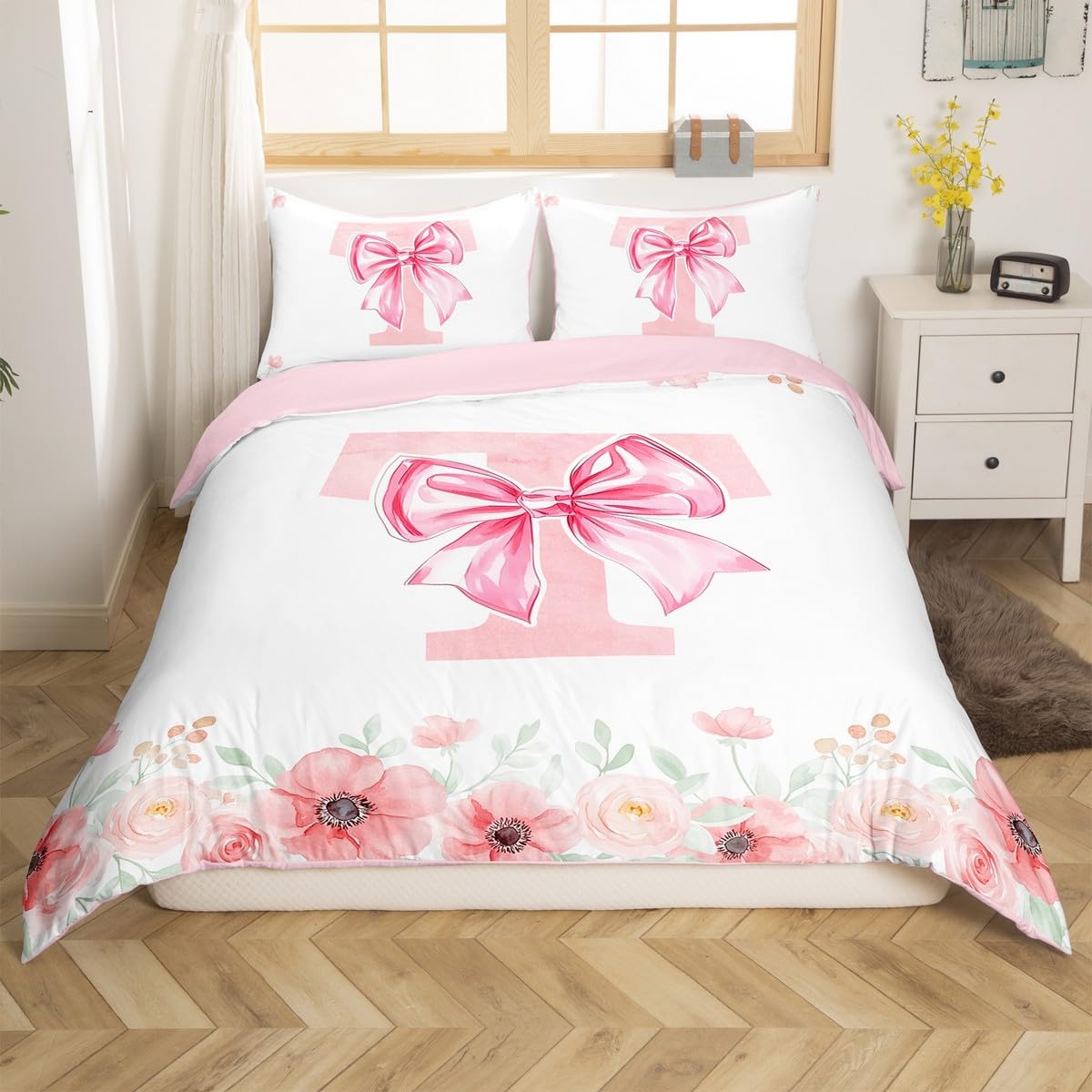 Homewish Flower Monogram T Bedding Sets Single - Image 2
