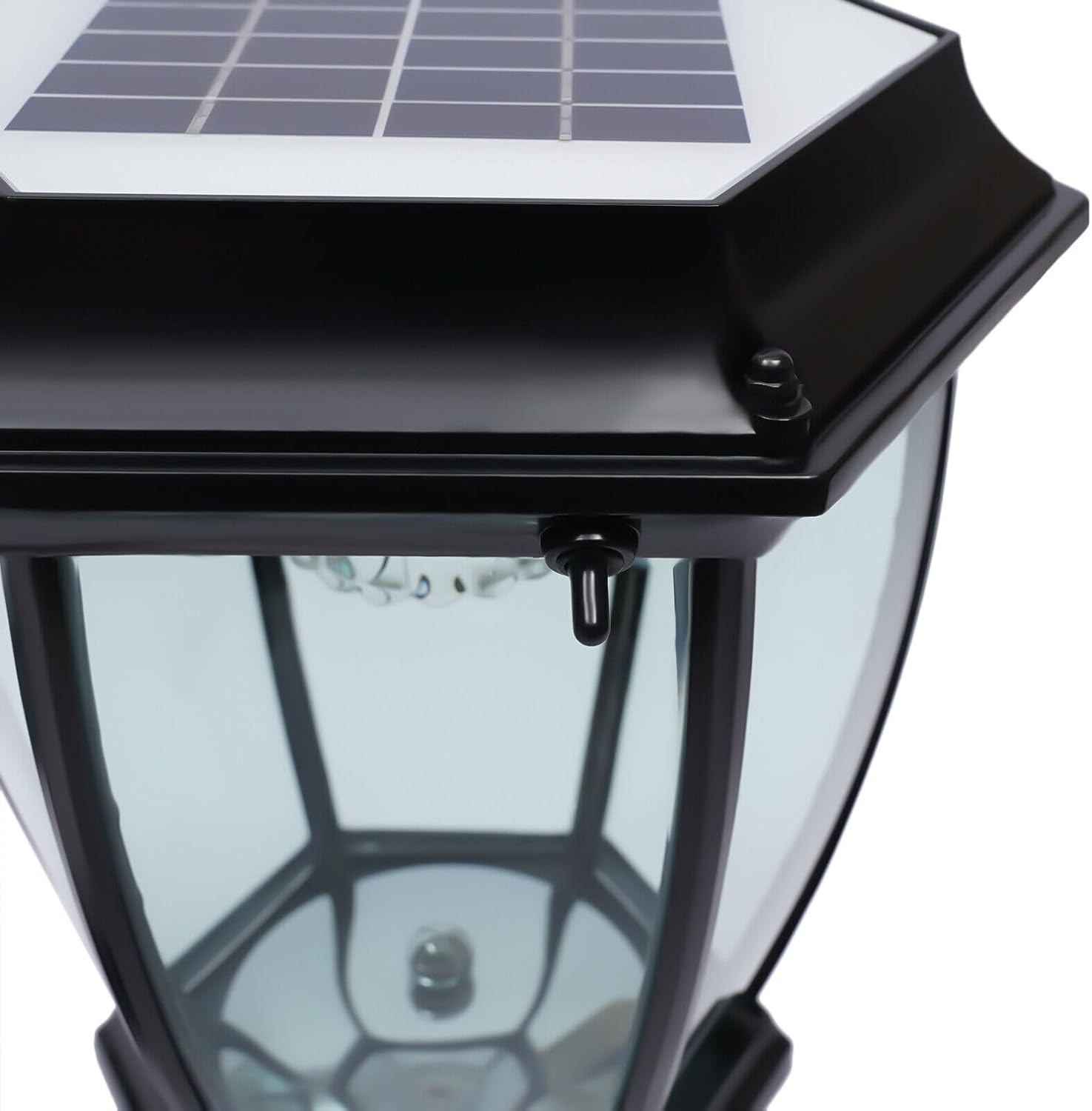 LYNICESHOP Outdoor Solar Post Lights,Waterproof LED Landscape Light Energy Saving Lantern lamp,for Fence Deck or Patio (Black/2pack)