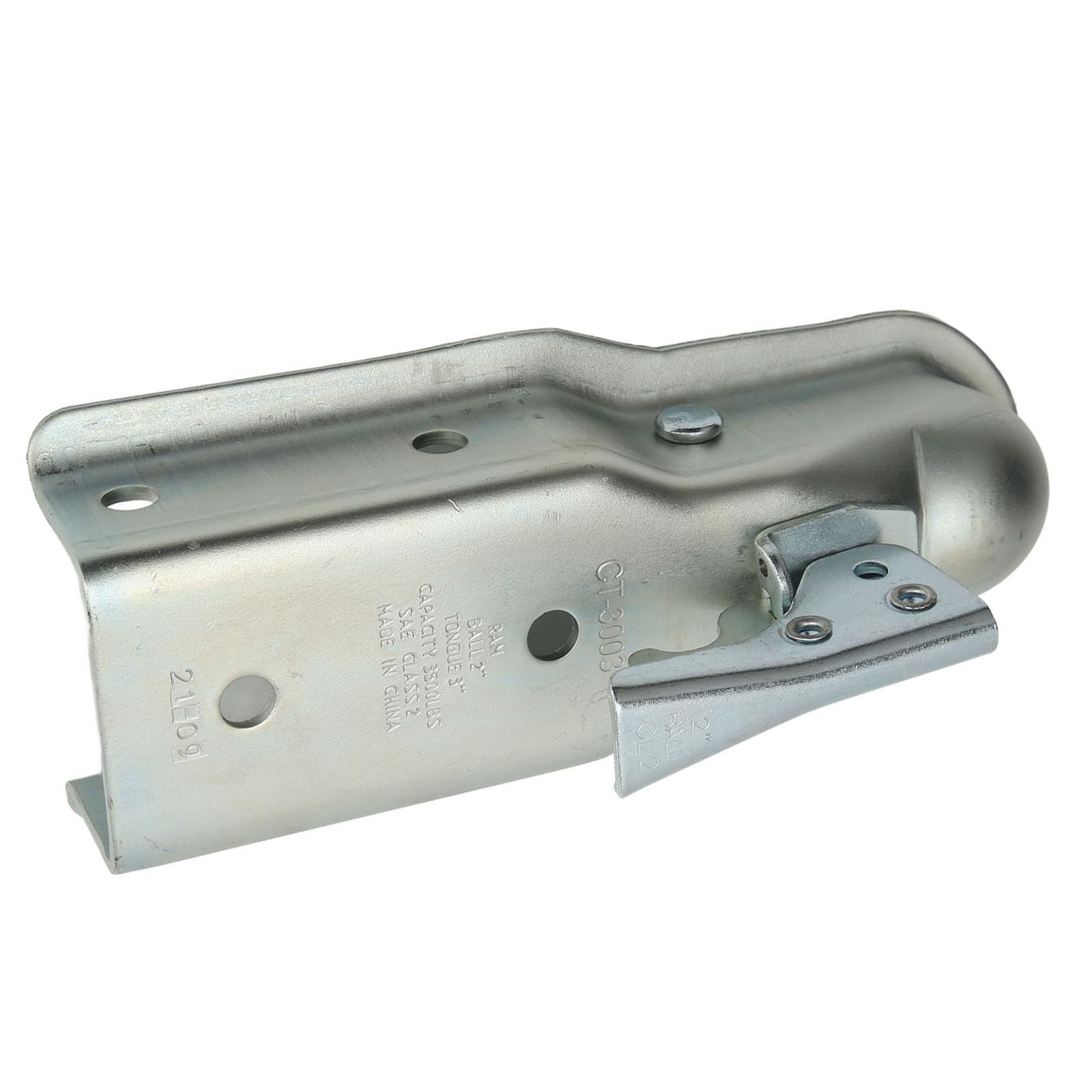 Acoplador de Remolque de Lengüeta Recta Bola de Enganche de 50 Mm Canal de 75 Mm Capacidad de Carga 3500 para Acoplamiento de Enganche de Tubo Cuadrado de 75 Mm Acoplador de