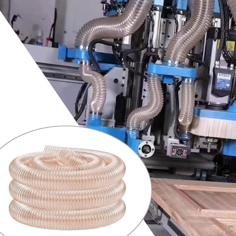 Manguera de recogida de polvo transparente de alta calidad, manguera de vacío en espiral de alambre de acero flexible, conducto de aire retráctil para herramientas eléctricas y uso Worhop