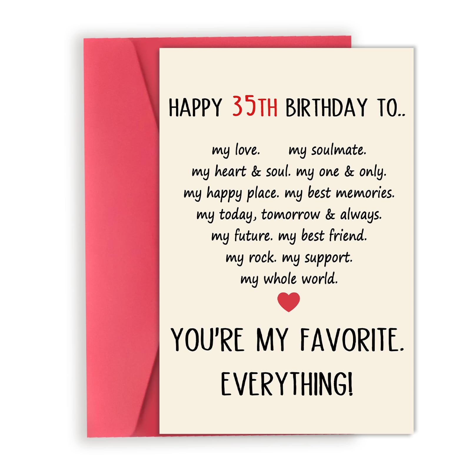 OJsensai Sweet 35th Birthday Card for Husband Wife, Funny 35 Birthday Gifts for Women Men, Vintage Gift Ideas for 35 Years Old Him Her