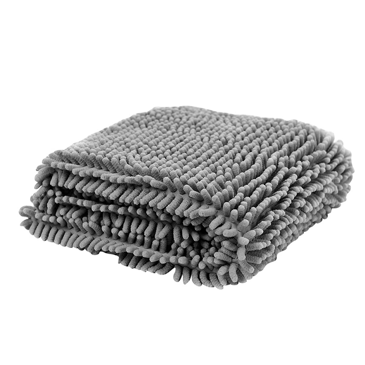 PetPhindU Dog Towel Ultra Absorbent Microfiber Chenille Cat Bath Towel with Hand Pockets Quick Drying and Machine Washable Durable Pet Bath Towel for Dogs Of All Breeds (grey, Blue, Purple, Pink)