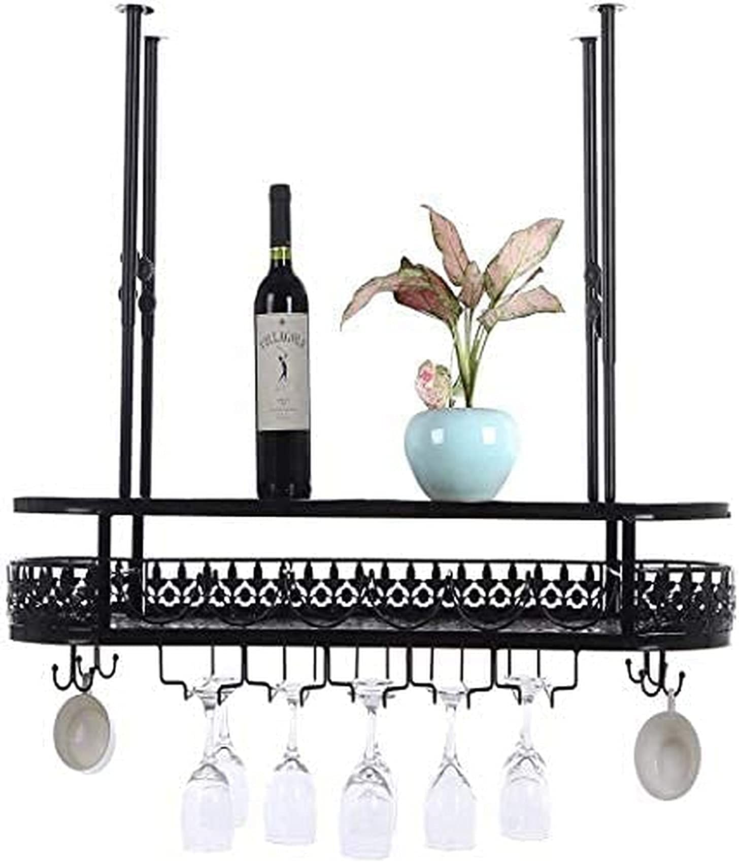 Casier à vin plafond et porte-verre industriel pour bar et cuisine