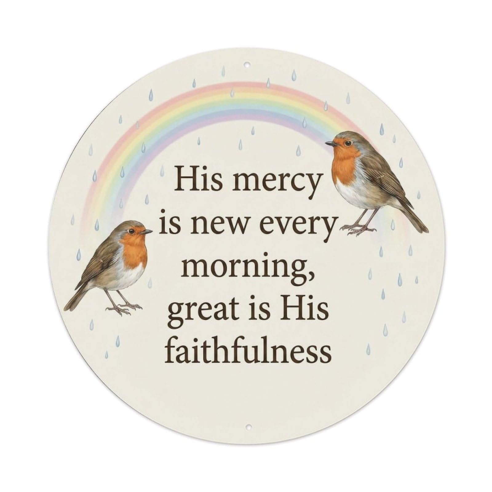 European Robin Garden Sign Heaven Love Mercy Metal Tin Sign