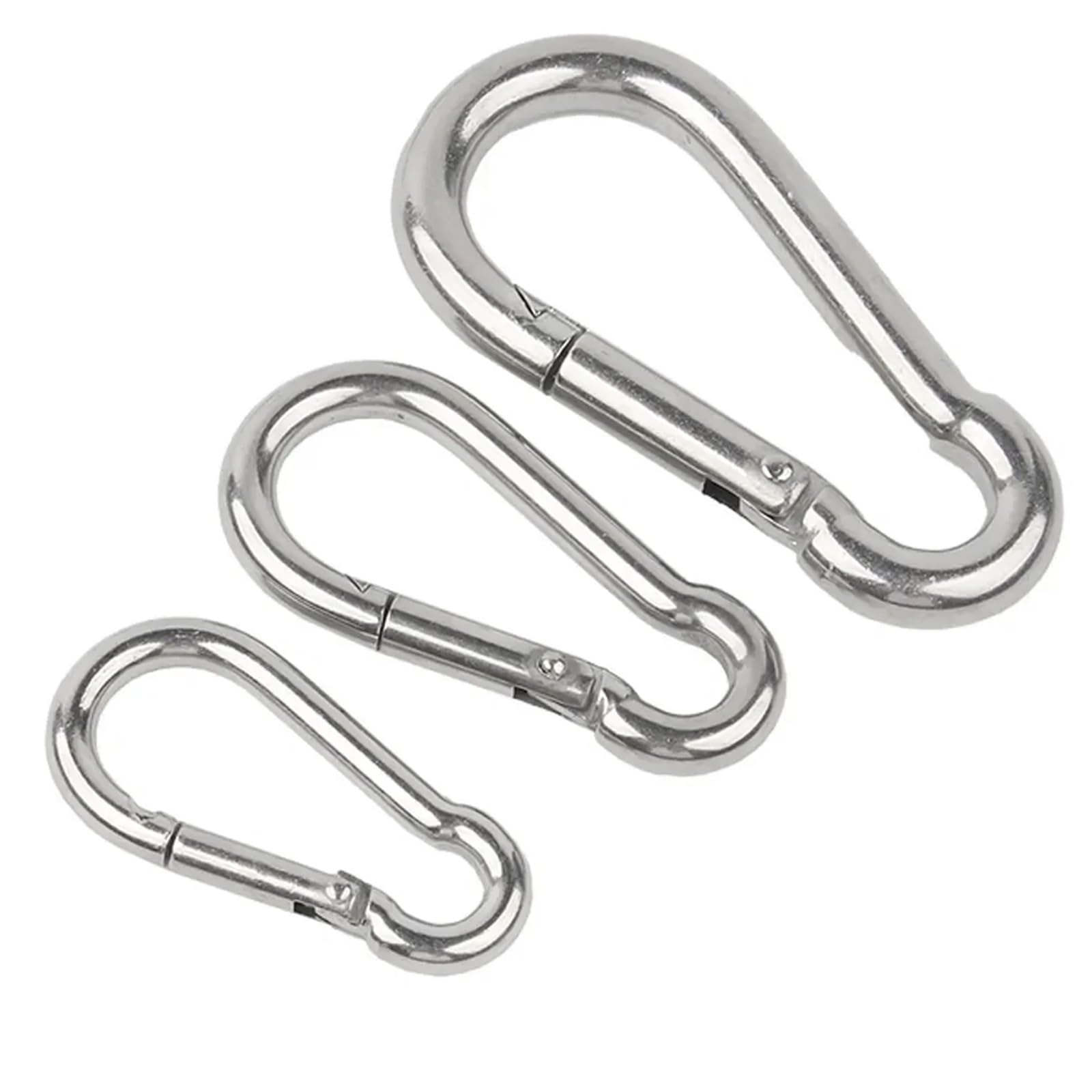 Mosquetón de Resorte de Acero Inoxidable 304, Gancho de Anillo de Bloqueo de Enlace rápido, grillete a presión, Gancho de sujeción de Cadena, 1/2/5 Uds. Hebilla de Seguridad(M10(1),5pcs)