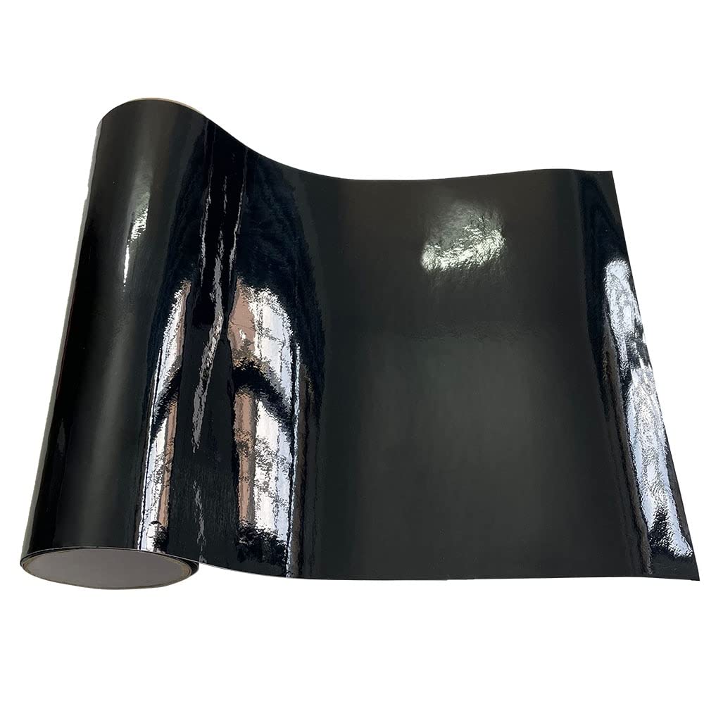 Autofolie 3D -Kohlefaser -Vinyl -Wickelfilm glänzend schwarzer mattes schwarzes Selbstklebstoff Vinyl Car Wrap Folie Aufkleber Konsole Computer Laptop Haut Auto Folie (Color Name : Glossy Black)