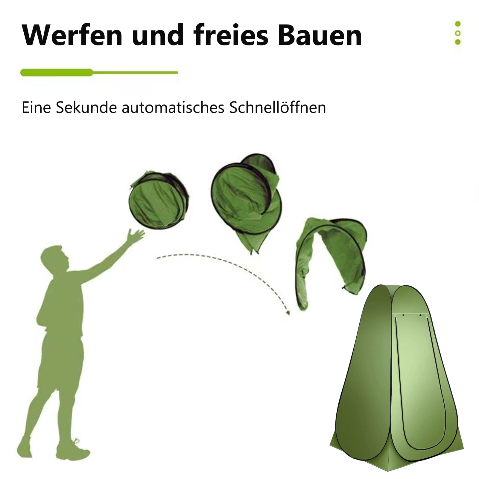 Campingzelt, Pop-Up Duschzelt,Toilettenzelt,Umkleidezelt,47.24 * 47.24 * 74.80in,Tragbar Mobile Umkleidekabine für Outdoor Wandern Strand Inklusive Tragetasche & Zubehö