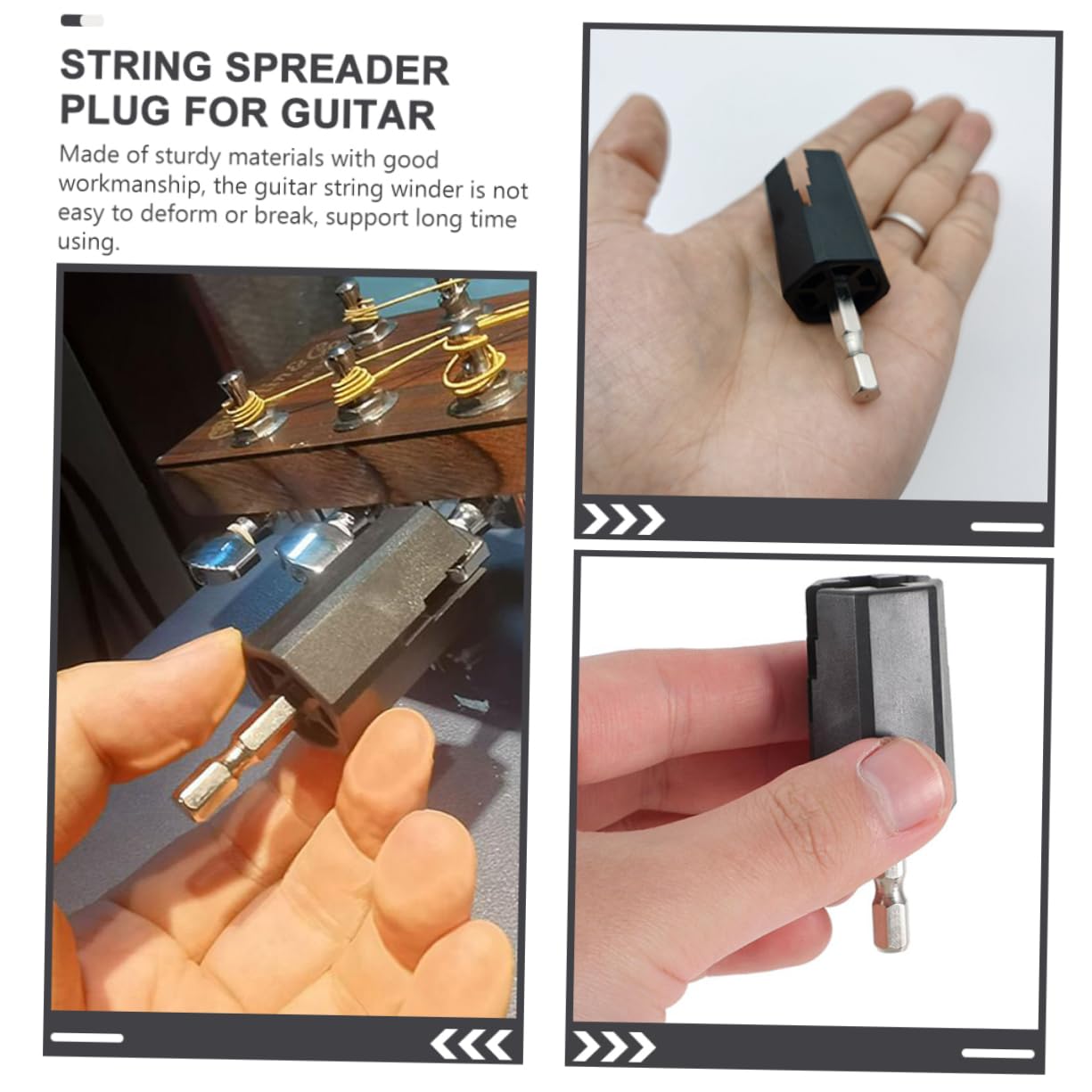 ifundom Acoustic Guitar String Winder Tool 2pcs Guitar Tuner Replacement Parts Drill Plug