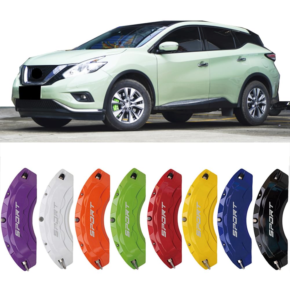 4pc Brake Caliper Covers Compatible Front Rear for NISSAN Accessories (Red, for MURANO 17"18"19"20" wheel)