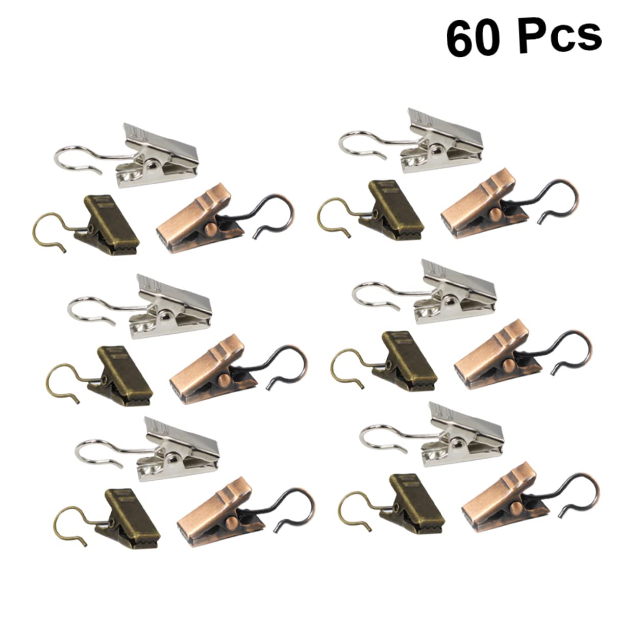 TOPBATHY 180pièces Acier Inoxydable pour Rideaux Et Photos Clips De Suspension Multifonctions Métal Couleurs Aléatoires