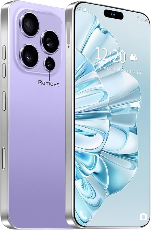BAOWU 16 Teléfono Ultra Desbloqueado, Teléfono Celular de 6.99 Pulgadas con Android 14 16GB+1TB 7000mAh Batería de Larga Duración, Smartphone con Pantalla HD con Doble SIM, Bloqueo de Huellas Dactilares, Face ID, Fotos Teléfono 5G (Púrpura)