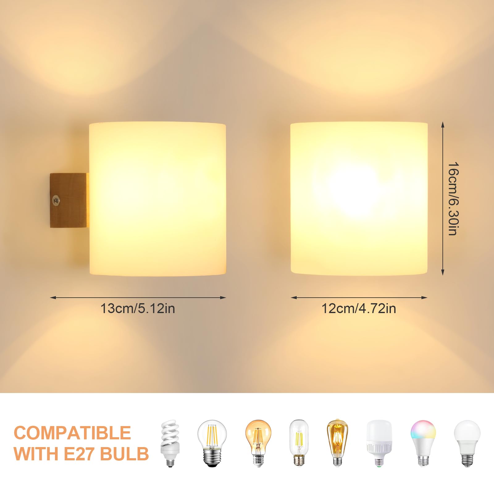 Comely Wooden Indoor Wall Lamp, Three Colours 3000K/ 4500K/ 6500K LED Wall Light - Image 2