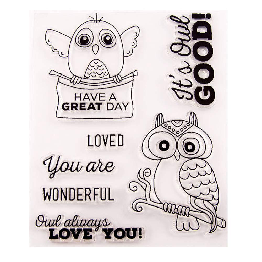 Arriettycraft Owl Have A Good Day Love You Wonderful Rubber Clear Stamp For Card Making Decoration And Scrapbooking