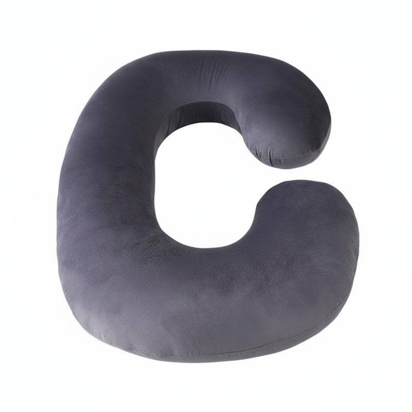 Almohada Maternal U Almohada de Embarazo Cojín de Cuerpo Entero con Particiones Ergonómicas Funda Suave Lavable Apta para Nocturno Lactancia y Postparto, Gris Oscuro, 80x150cm