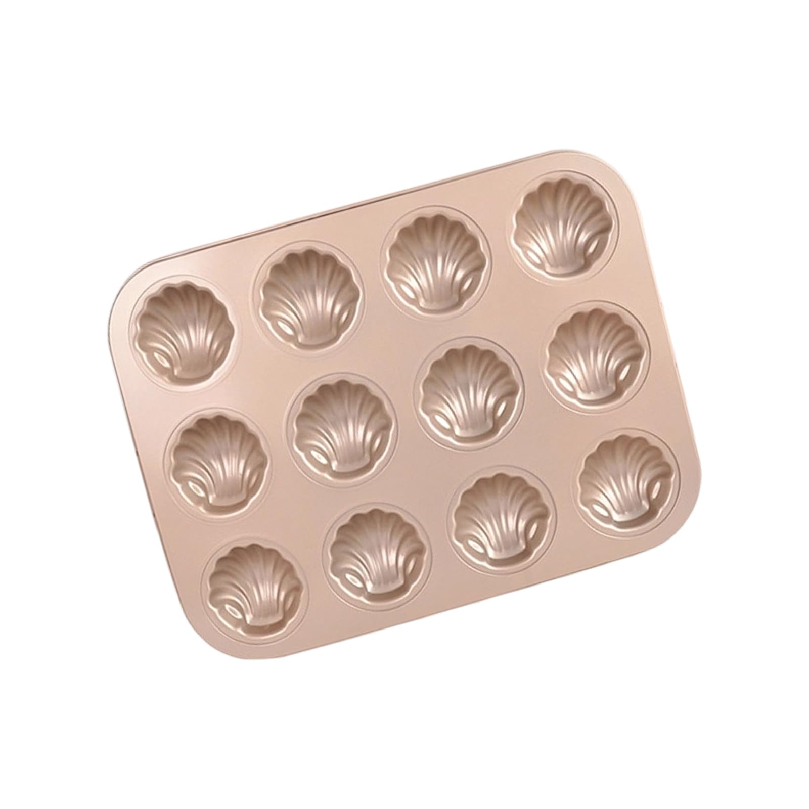 HGENAHGTF Rustproof Carbon Steel Cake Pan 6/12 Cavity Shell Shape Madeleine Nonstick Coating Mold Tray for Baking Enthusiasts Cake Baking Pan