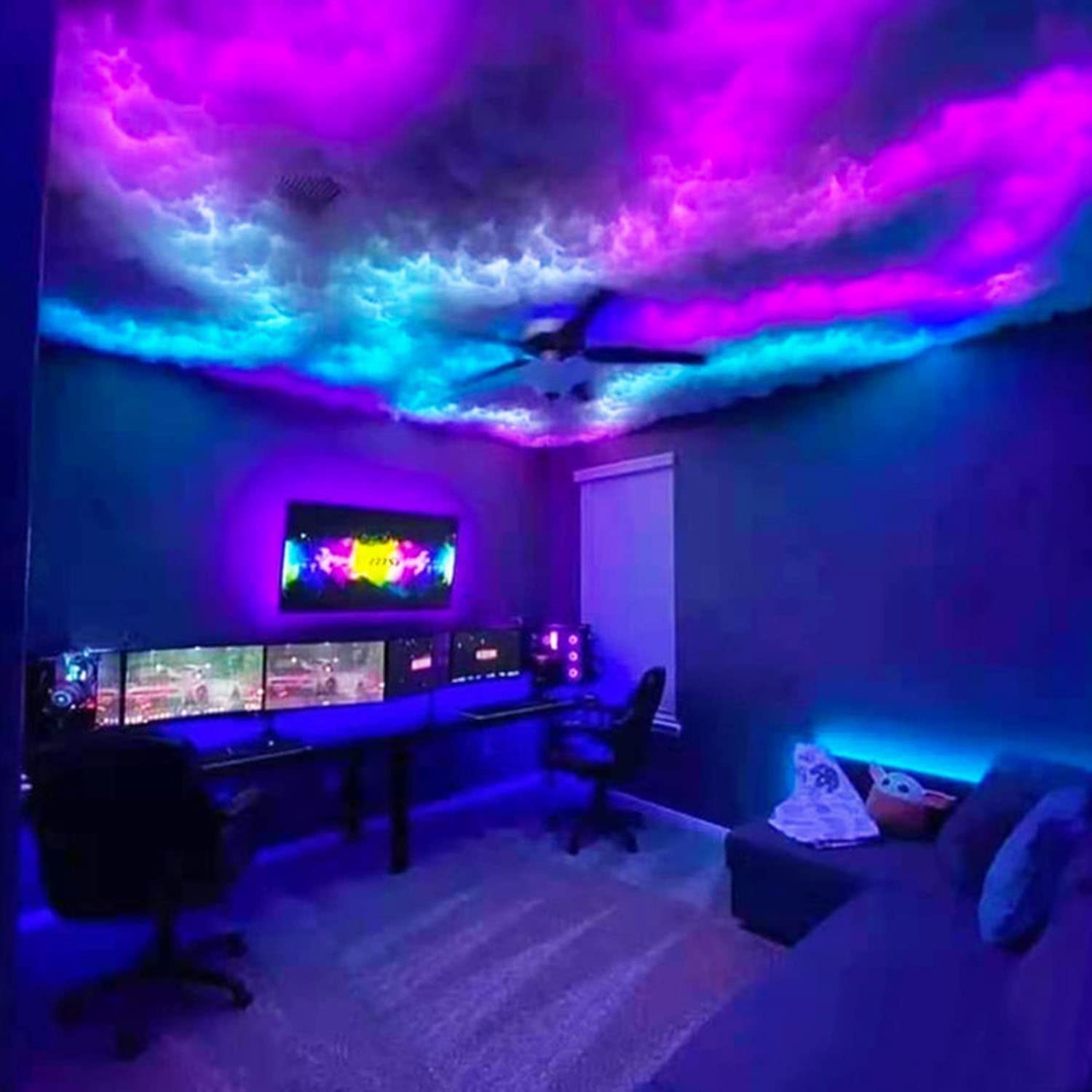 5M LED Strip Strip Lights Decoration Wolke Lights, Donner Wolke Lampe, RGB Musik Lichtstreifen mit App, Dekoration für Zuhause, Spielzimmer, Bar, Party
