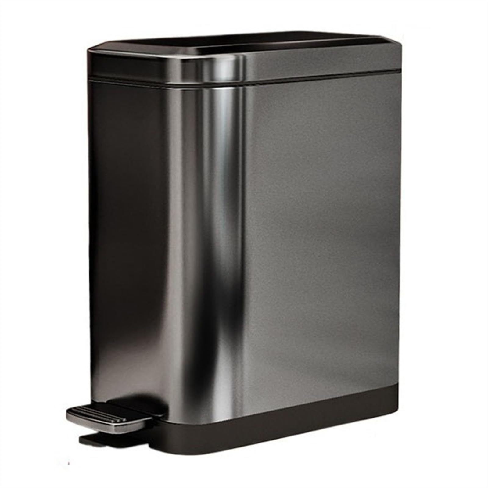 H8Q4D7N5G9 Dustbin Slim Stainless Steel Trash Can Step Pedal - Narrow Soft Close Lid Garbage Bin with Removable Inner Bucket for Home Kitchen Bathroom