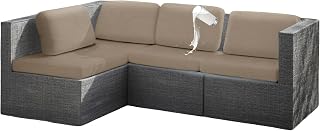 8pcs Outdoor Patio Sofa Cushion Covers, Waterproof Replacement Patio Furniture Cushion Covers, Soft Sofa Covers, Seat Covers for Garden, Rattan, Outdoor(Khaki)