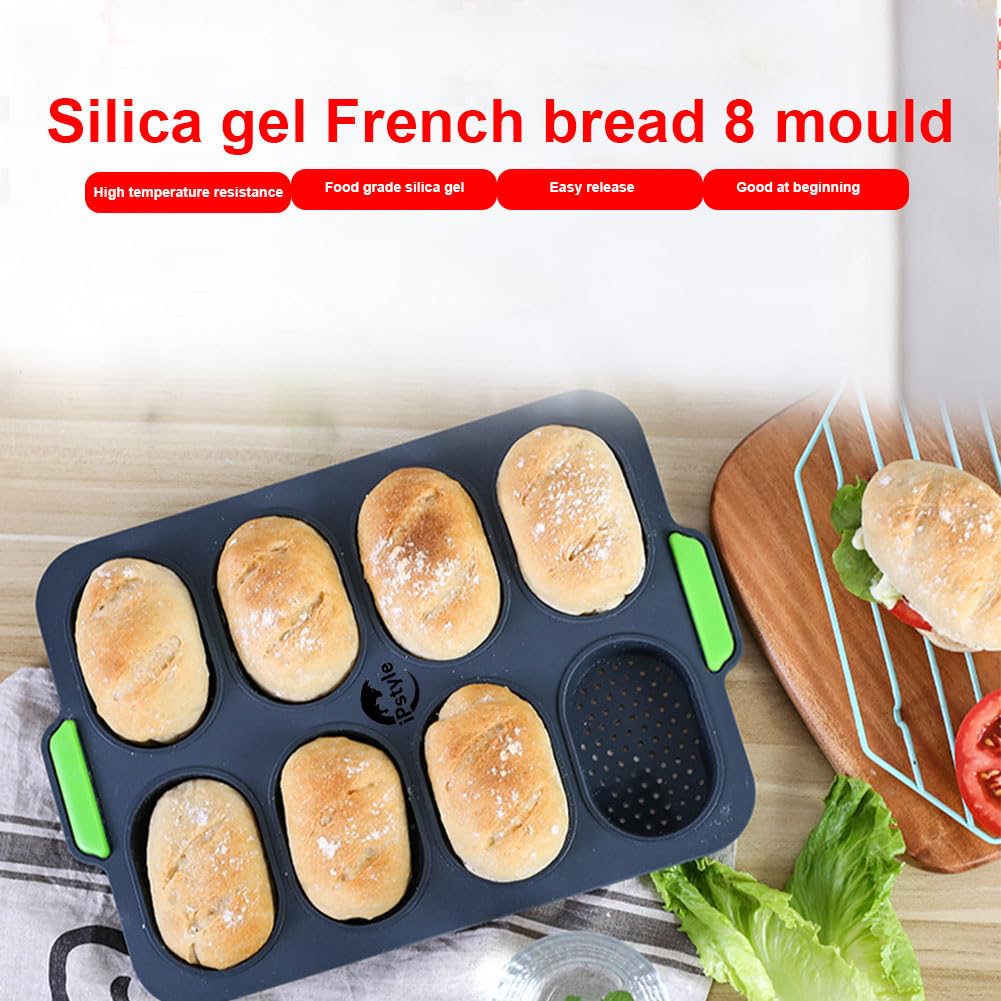 Moule à Baguettes Antiadhésif Pour Four - 4 Baguettes - Acier Carbone 38x32.5 Cm - Inclut 2 Pinceaux En Silicone - Pour Une Croûte Croustillante