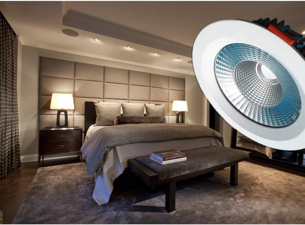 Okrągła lampa sufitowa LED do zabudowy IP44 Downlight do salonu sypialni kuchni [klasa efektywności energetycznej F] LED wpuszczana lampa sufitowa (kolor: ciepła 3000 K, rozmiar: 20 W) (3000 k ciepła