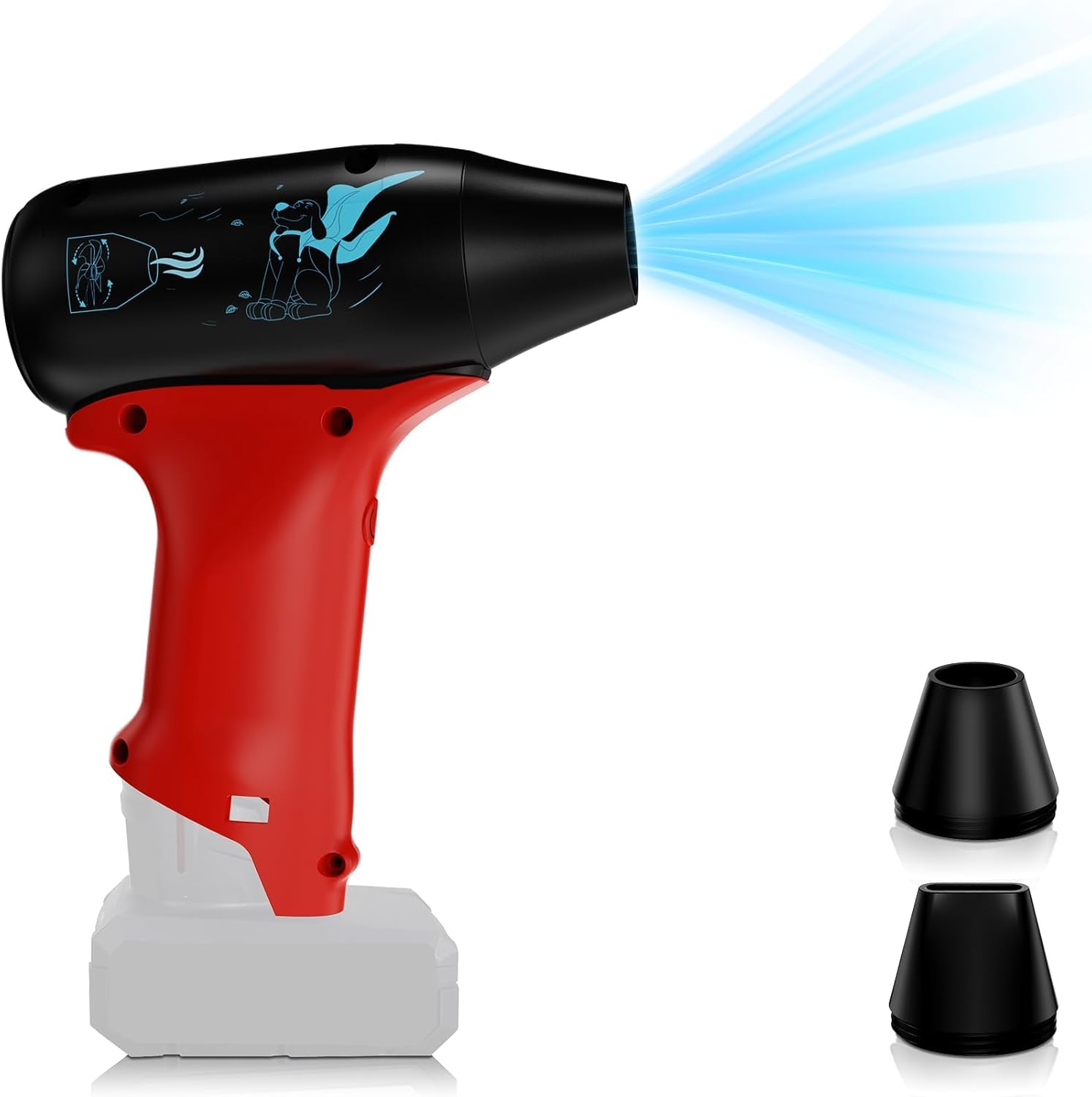 Mini Jet Dry Blower Fan for Milwaukee M12 12V Battery, 130000RPM Cordless Portable Handheld Turbo Jet Fan Blowers for Car, Leaf Blower, Cleaning, Camping, Workshops, Lawns (Battery not Included)