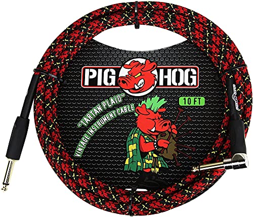Pig Hog PCH10PLR 1/4" to 1/4" Right-Angle Tartain Plaid Guitar Instrument Cable, 10 Feet image 4