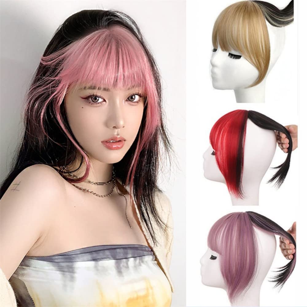 Amazon.co.jp: SITEDAN 前髪ウィッグ ピンク ぱっつん つむじ付き 3Ⅾ