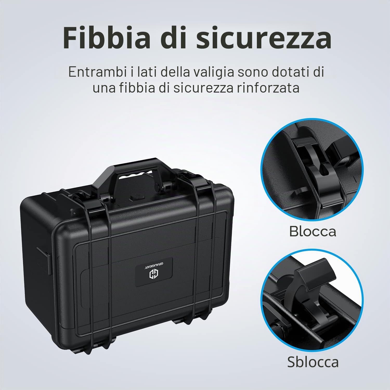 GRAUGEAR Custodia protettiva per hard disk da 3,5" e 2,5" e M.2 HDD/SSD, custodia per hard disk fino a 19 dischi, resistente agli urti, resistente al calore, impermeabile