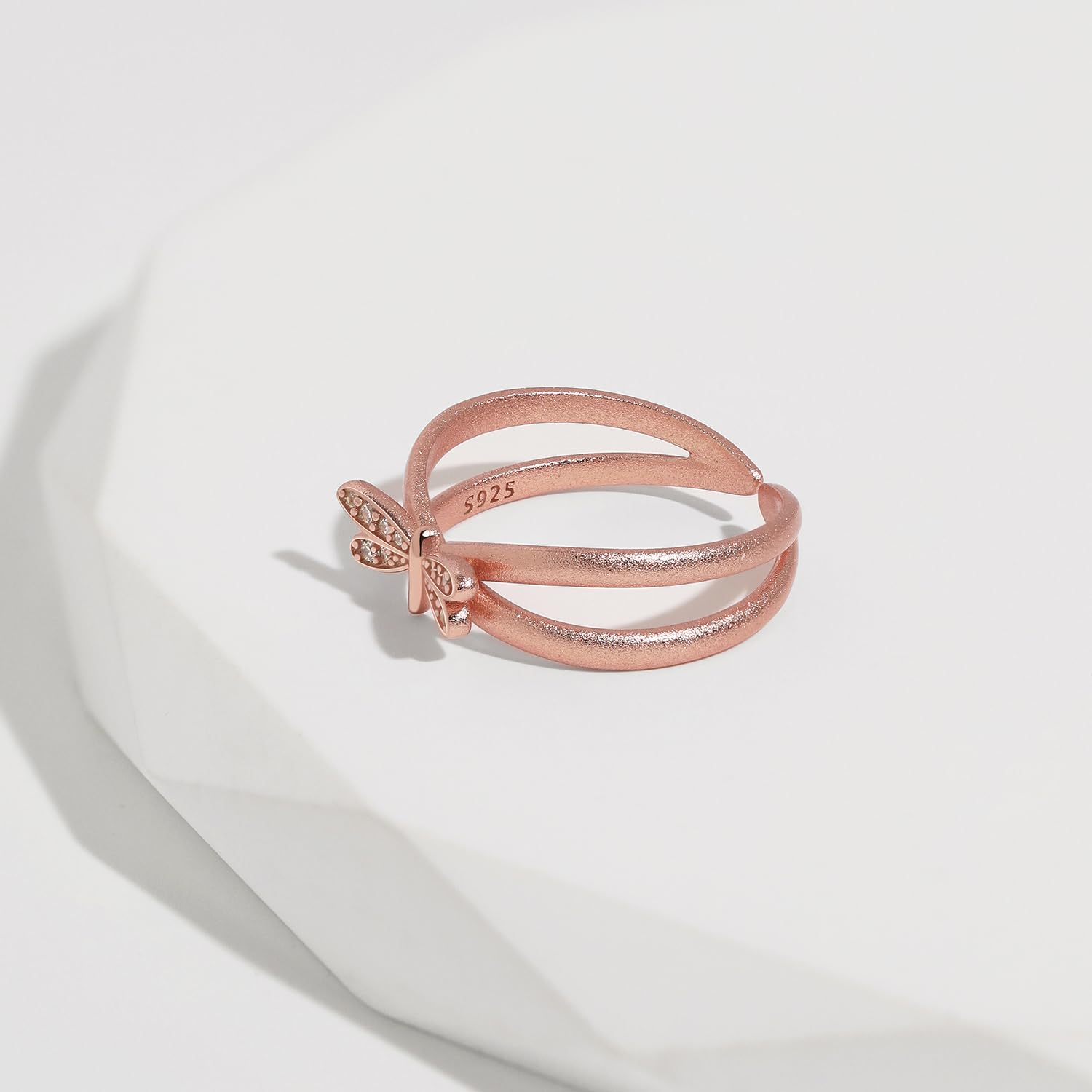 Meissa Anillo para Mujer de Libélula Ajustable Joyería en Plata de Ley 925 Disponible en Oro Plata y Oro Rosa Regalo para Niñas Mujeres Adolescentes