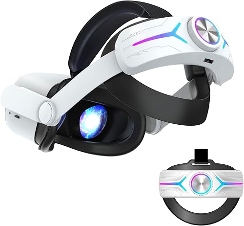 Head Strap Battery Pack for Oculus Quest 2, Replacement Elite Strap 8000mAh Rechargeable Battery PC Accessories, Adjustable Headset with LED