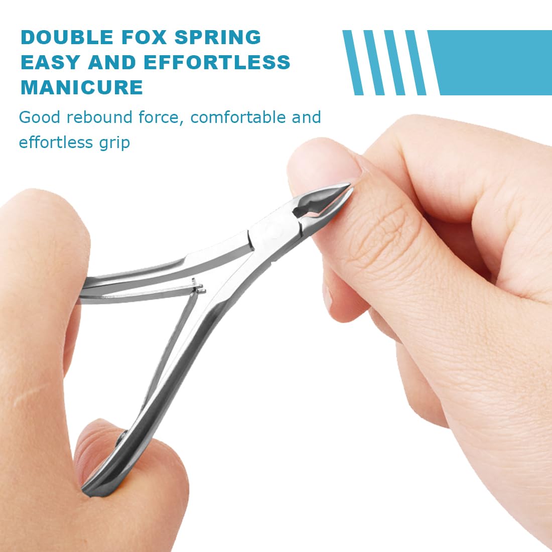 EIHI Juego de 3 cortacutículas de Acero Inoxidable, empujador y Tenedor para cutículas, Tijeras para cutículas, cortaúñas y raspadores, Herramientas de manicura y pedicura para manicura y SPA