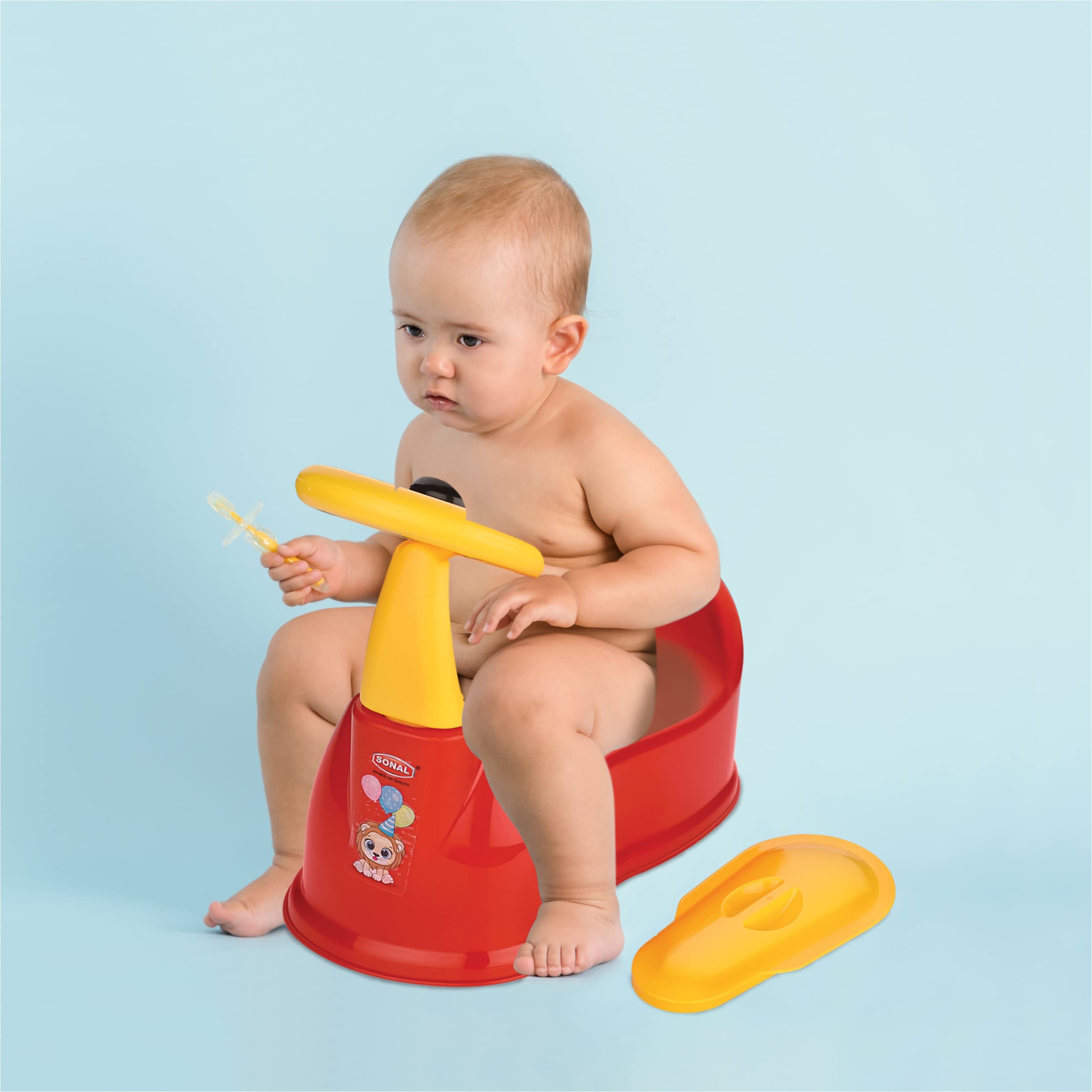 Sonal Plastic - Baby CAR - Baby Car Potty Seat/Chair with Removable Drawer, Lid (Age 6 Months to 3 Years) (Red) 2
